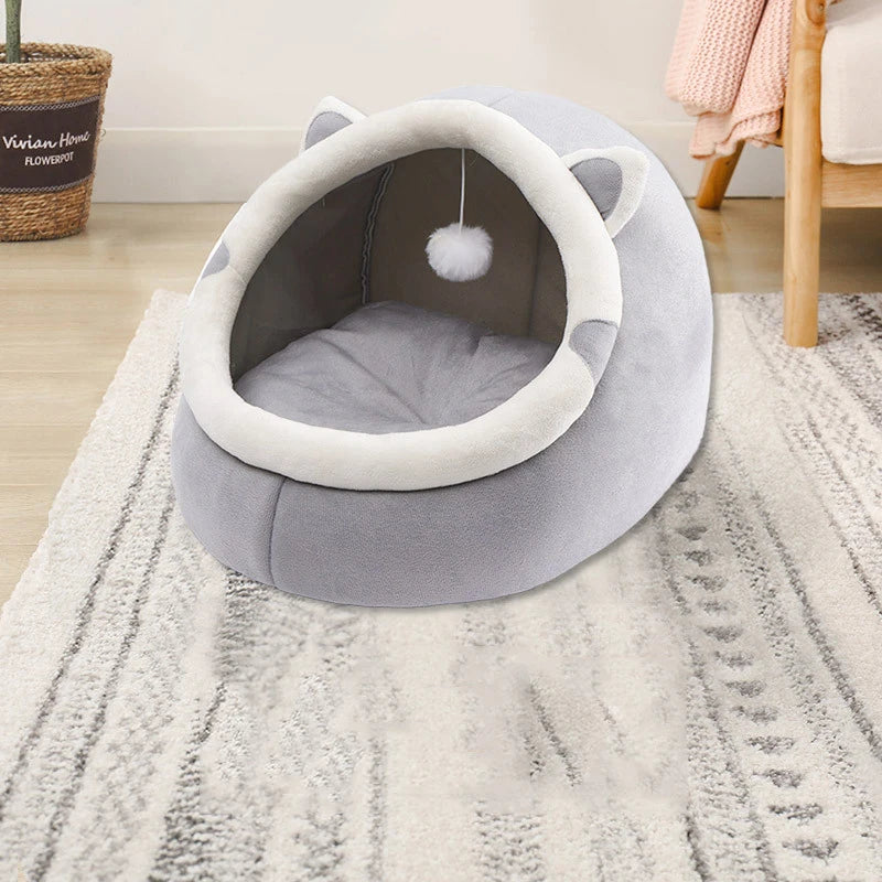 Cat Bed Warm Pet House Kitten Cave Cushion Cat House Warm Sleeping Dog Basket Tent Small Dog Mat Supplies Bed For Cats