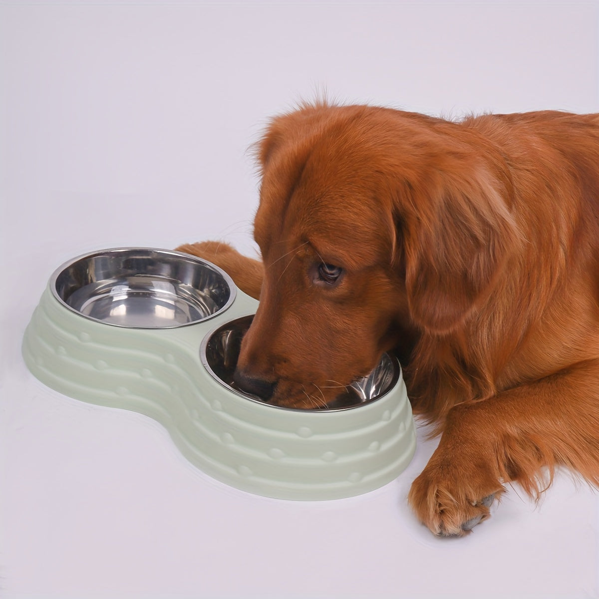 Stainless Steel Double Pet Bowls For Dogs, Dog Food And Water Bowls With Non-Skid Base, Easy To Clean