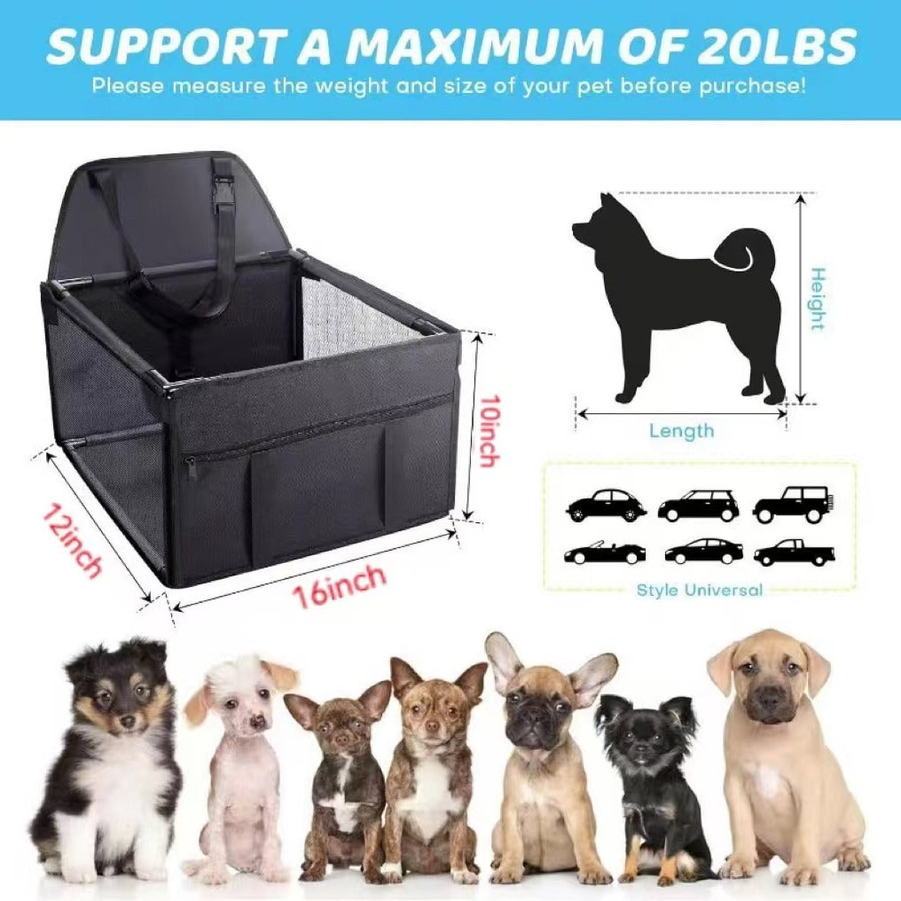 Pet Seats for Cars Pet Booster Seat for Small & Medium pets Up to 20lb, Folding Travel Bags for Dogs or Cats