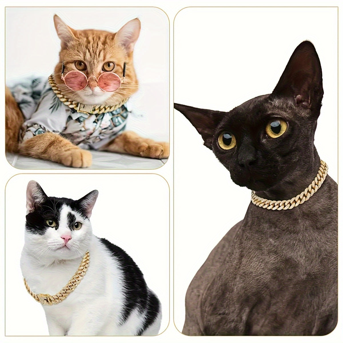 1pc Dog Chain Collar Diamond Cuban Chain Dog Collar 13mm Wide Dog Necklace Metal Cat Chain Pet Crystal Collar Jewelry Accessories Suitable For Small, Medium, And Large Dogs And Cats