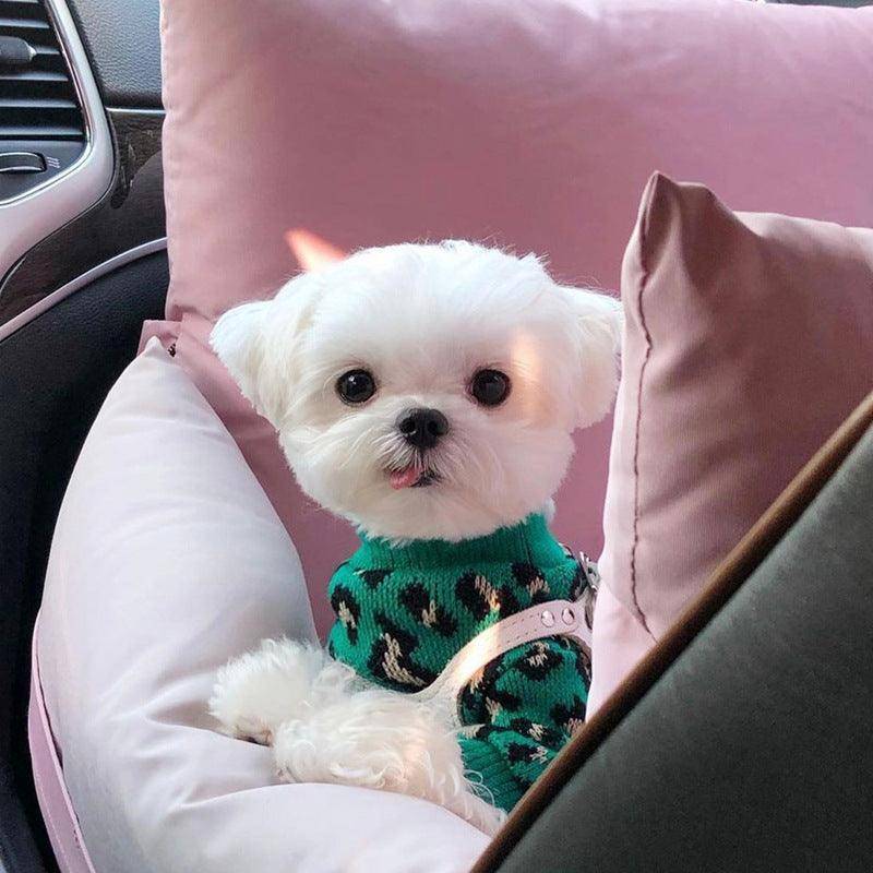 Leopard Chic Knitted Sweater For Small Dogs - Stylish Pet Apparel