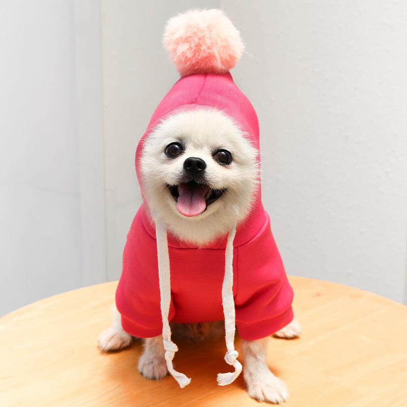 Luxury Green Fleece Dog Hoodie - Stylish Two-Legged Outfit For Autumn And Winter
