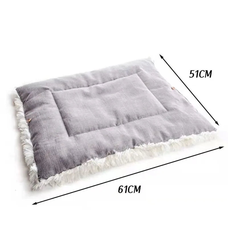 Pet Bed for Dogs Cats - Plush Fur Cozy Pet Pad Dual Use Dog Bed Cat Mat