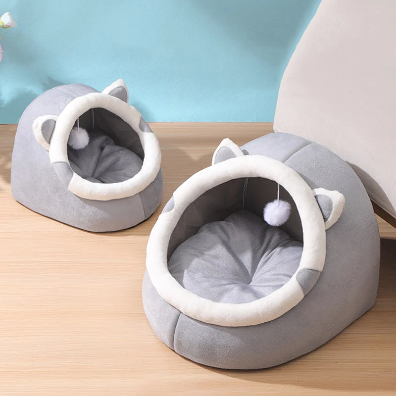 Cat Bed Warm Pet House Kitten Cave Cushion Cat House Warm Sleeping Dog Basket Tent Small Dog Mat Supplies Bed For Cats