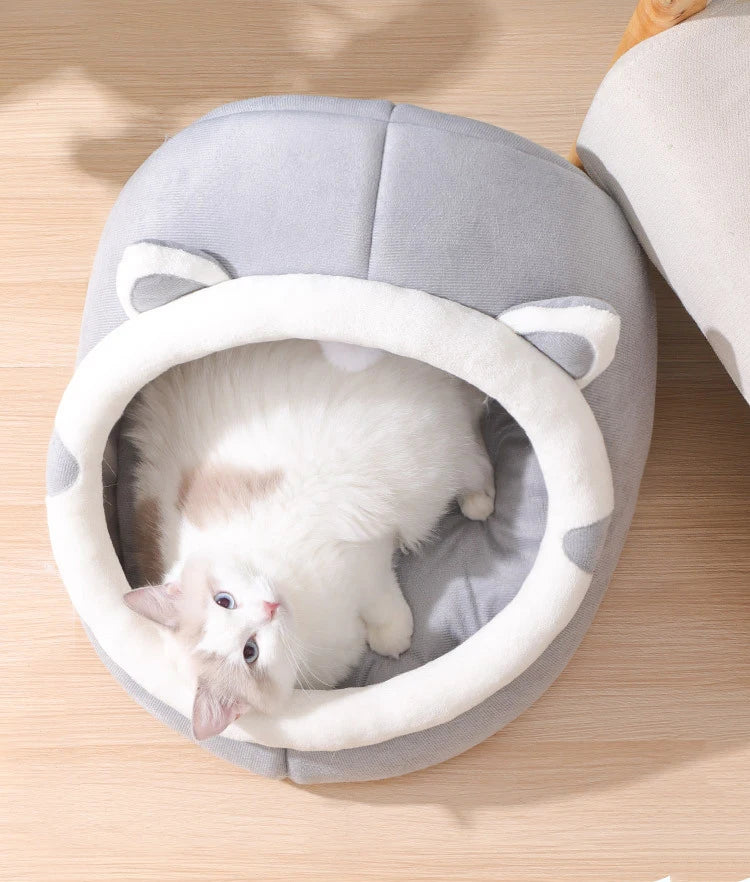 Cat Bed Warm Pet House Kitten Cave Cushion Cat House Warm Sleeping Dog Basket Tent Small Dog Mat Supplies Bed For Cats