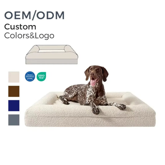 Eco-friendly Orthopedic Dog Bed Extra Large Luxury Boucle Dog Bed with Removable Washable Cover