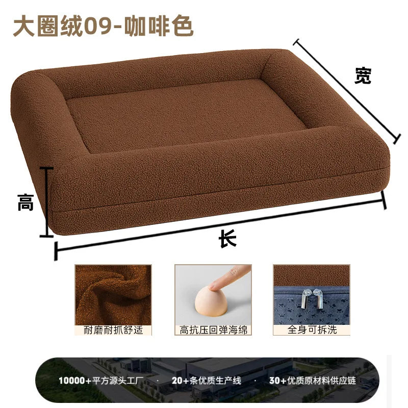 Eco-friendly Orthopedic Dog Bed Extra Large Luxury Boucle Dog Bed with Removable Washable Cover