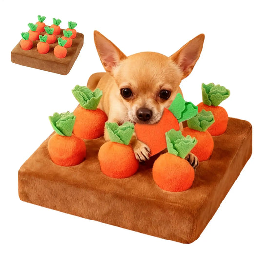 Carrot Snuffle Mat for Dogs Puppy Carrot Plush Toy Interactive Pet Plush Puzzle Toys Dog Carrot Pulling Interactive Training Toy