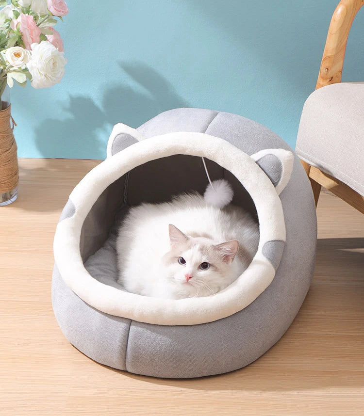 Cat Bed Warm Pet House Kitten Cave Cushion Cat House Warm Sleeping Dog Basket Tent Small Dog Mat Supplies Bed For Cats