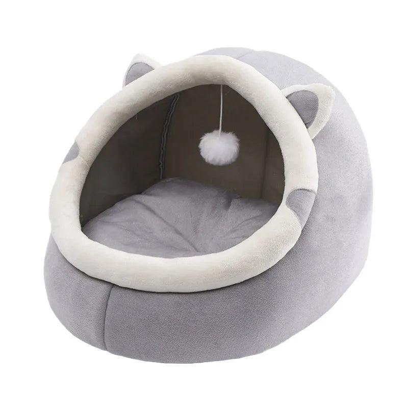 Cat Bed Warm Pet House Kitten Cave Cushion Cat House Warm Sleeping Dog Basket Tent Small Dog Mat Supplies Bed For Cats