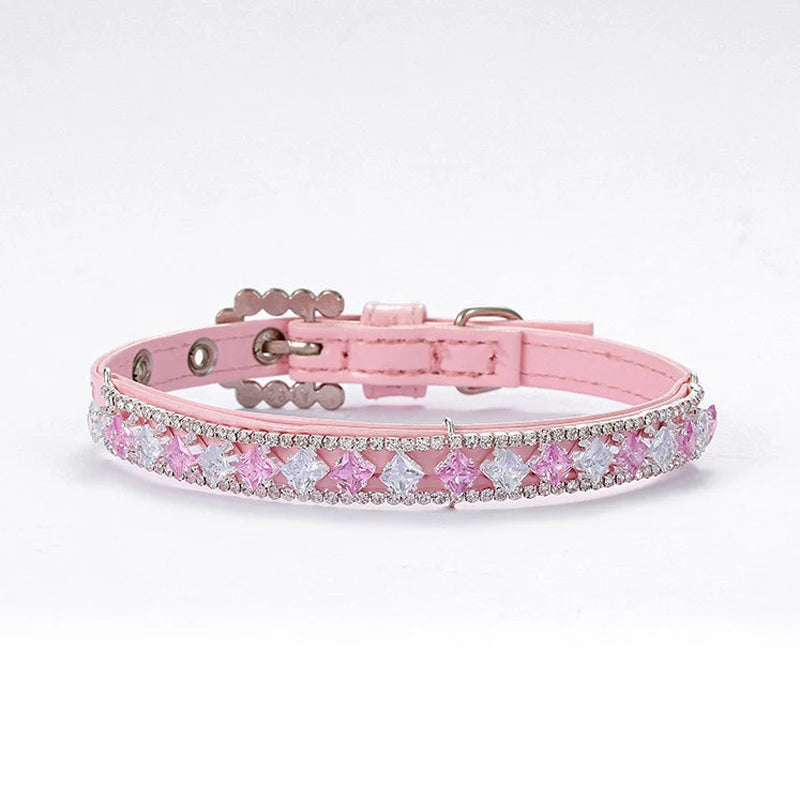 Rhinestones Dog Collar Luxury Designer Pearl Cat Necklace Adjustable Neck Strap Bling Diamond Collar for Cat Puppy Accessories