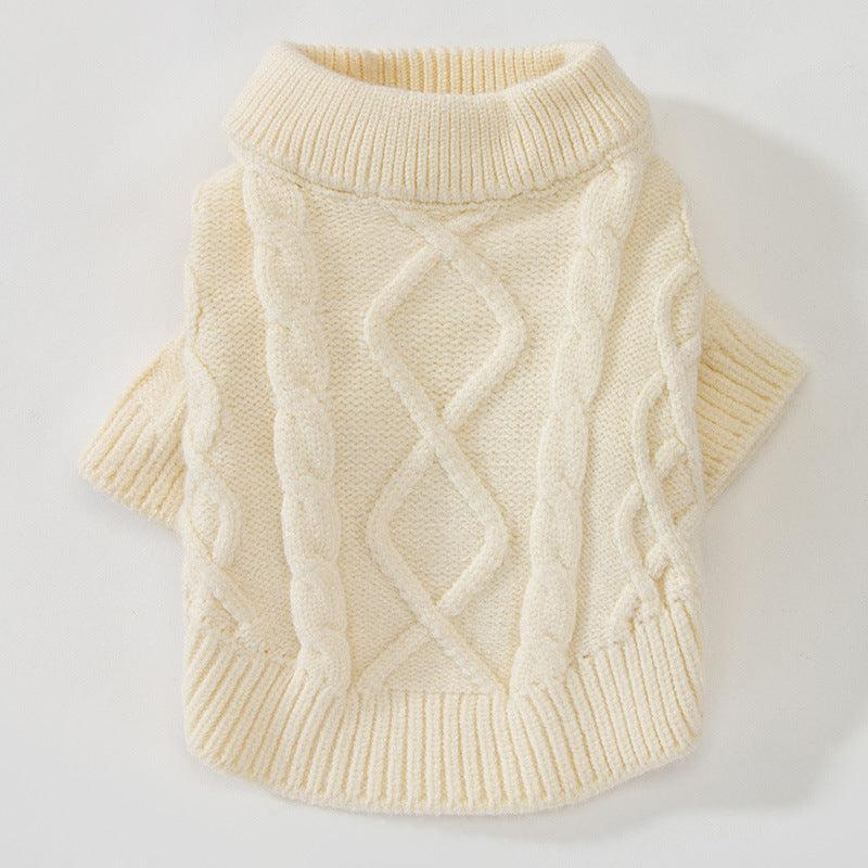 Cozy Knitted Ribbed Pet Sweater For Small Dogs And Cats